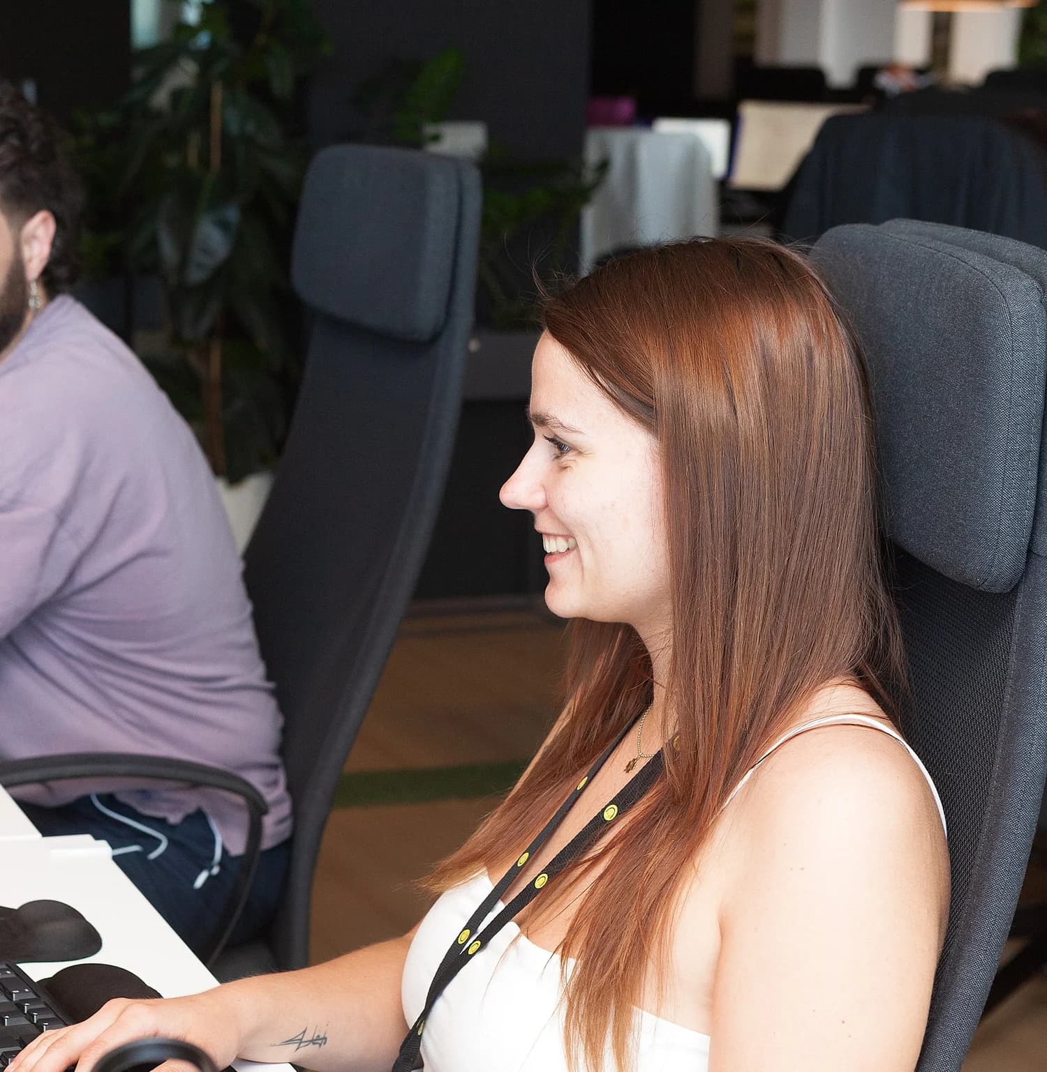 Atender team members working together