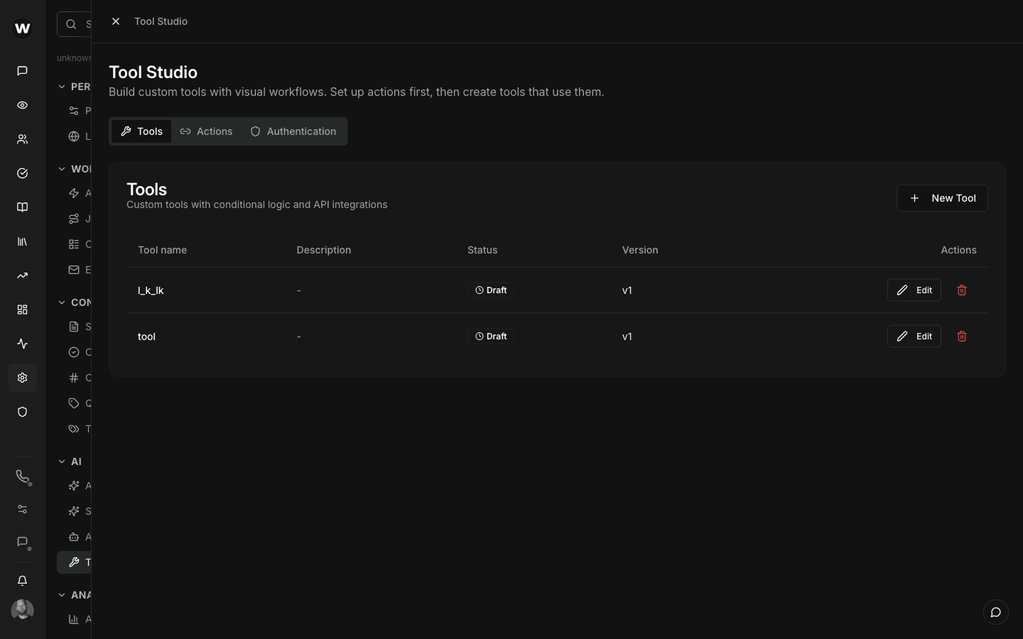 Integrations and Tool Studio overview