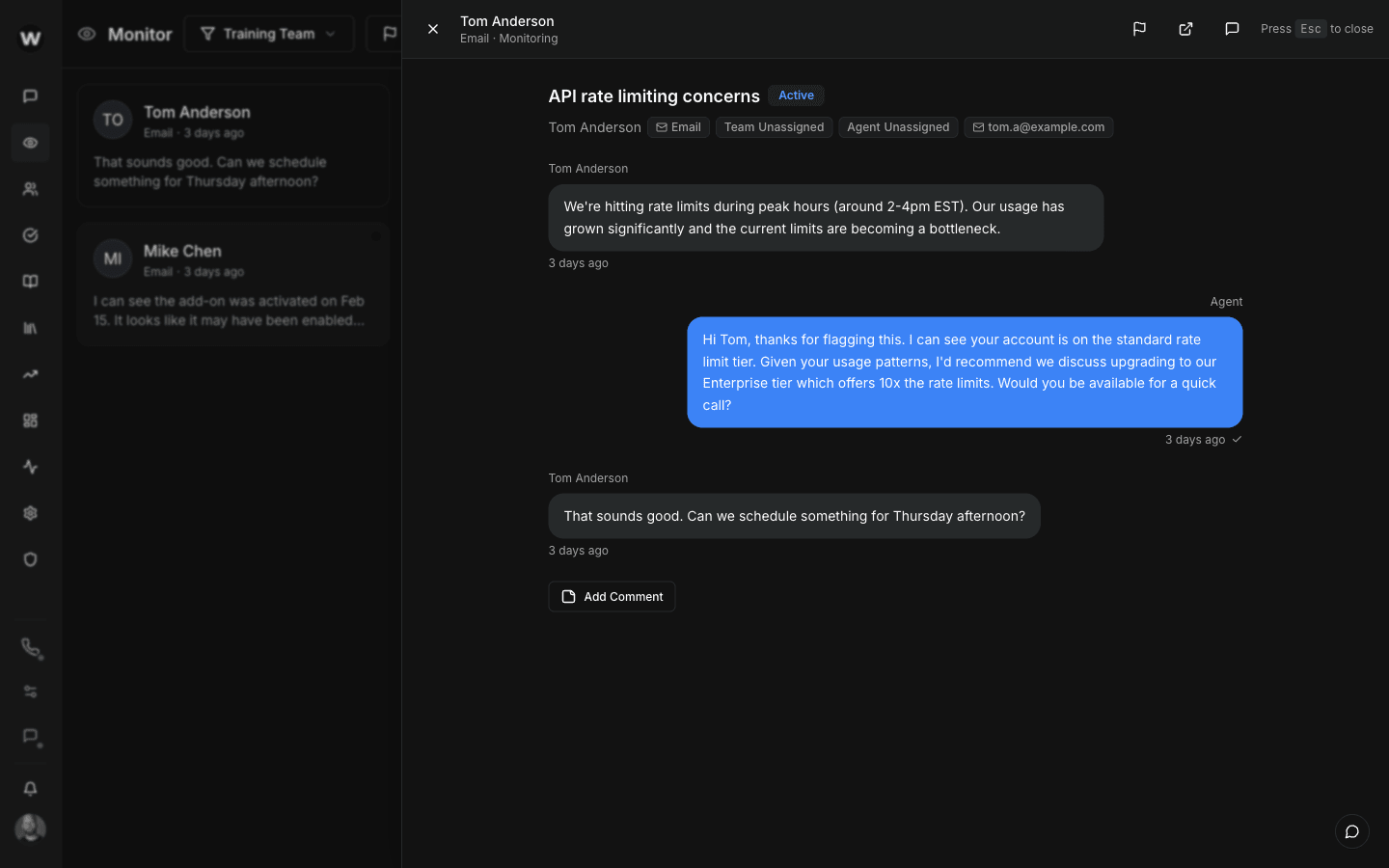 Monitor with conversation peek