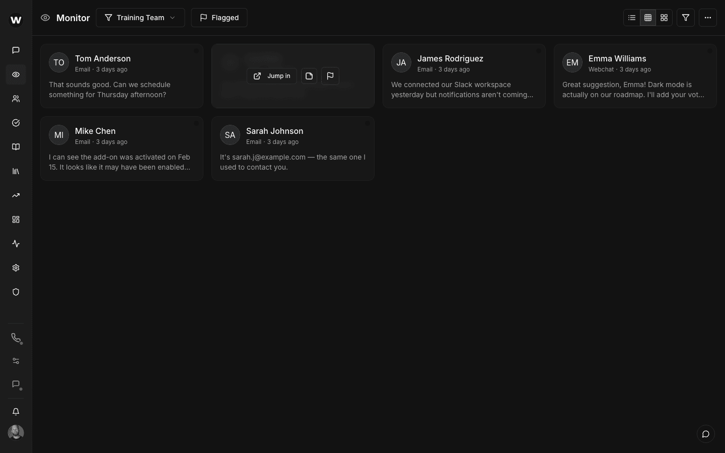 Live monitor during high volume