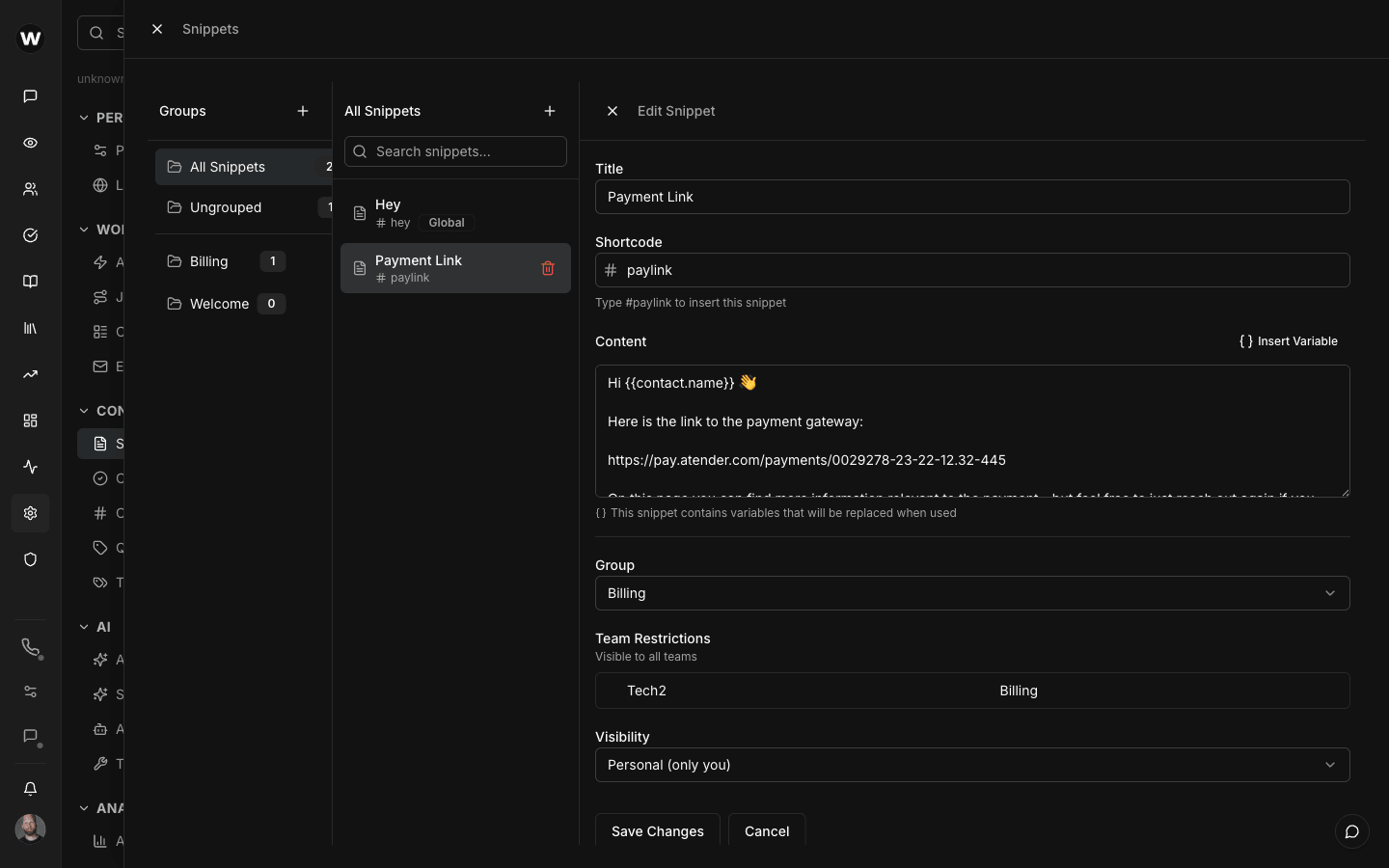 Snippets ensuring consistent quality